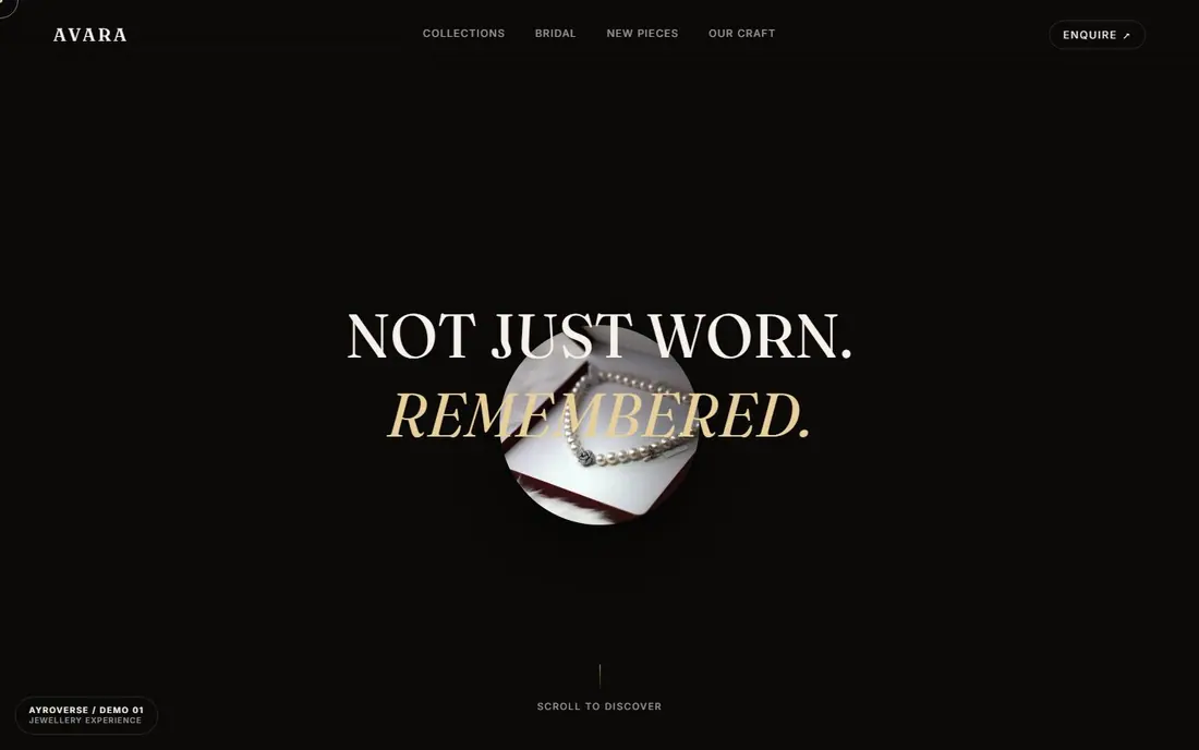 Jewellery website concept by Ayroverse