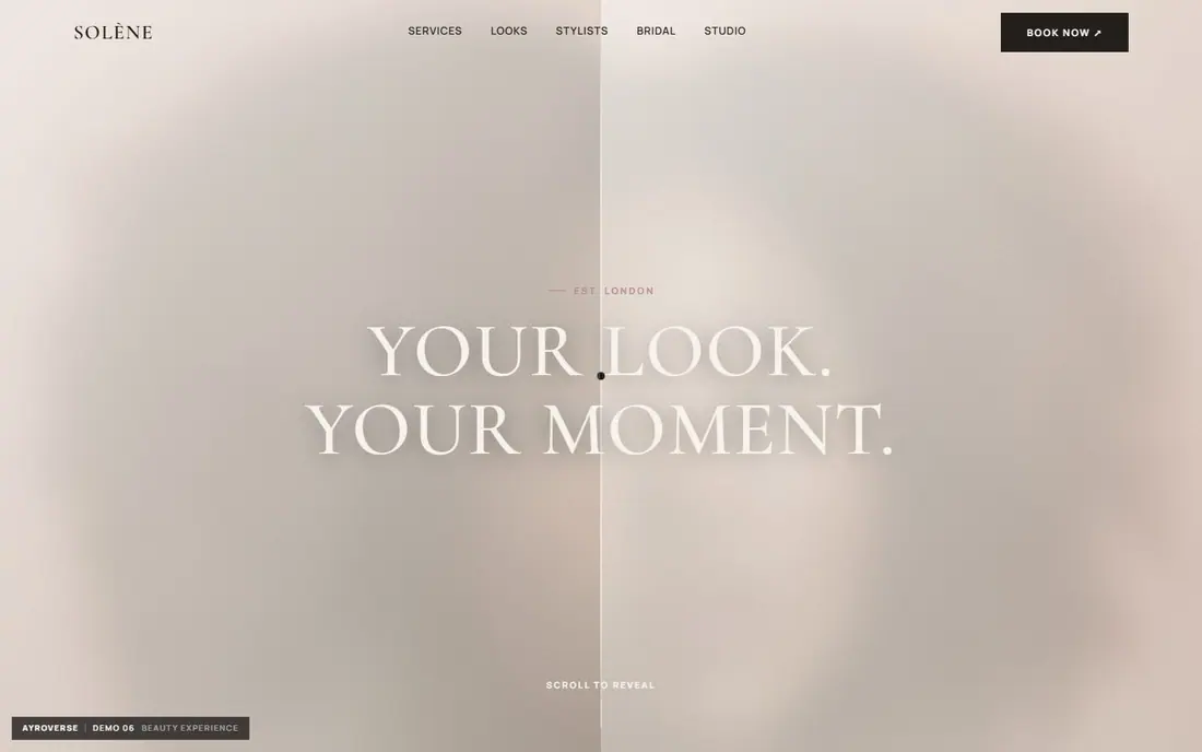 Salon website concept by Ayroverse